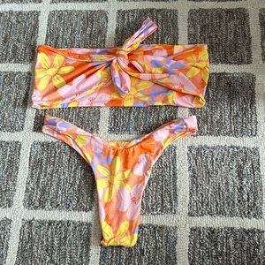 437 Women’s Bikini - The Leo top + The Kenzie bottoms Bright Flower Pattern